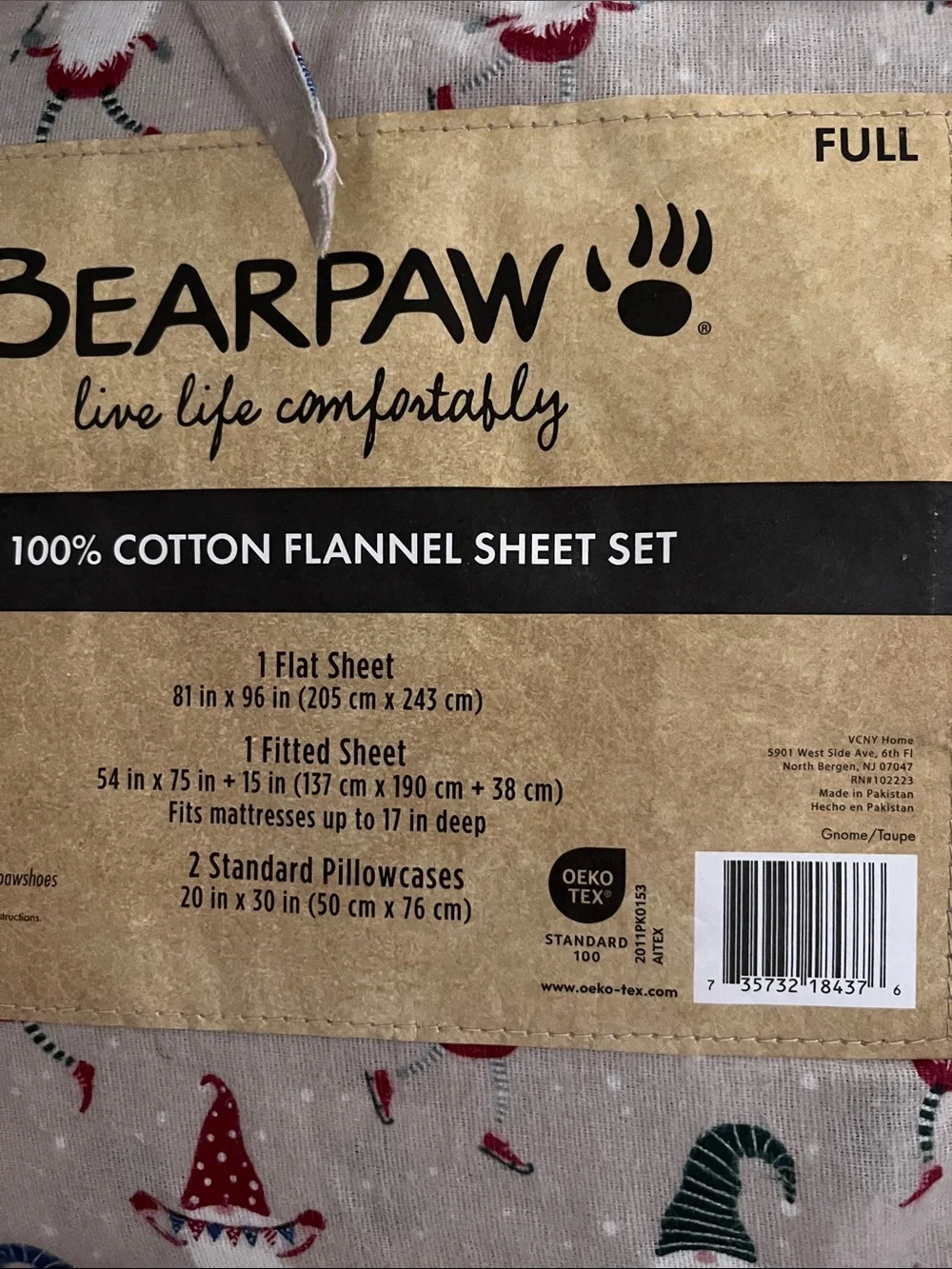 Bearpaw 4-Piece Full Size Bed Sheet Set - Fitted & Flat Sheets & Matching Pillow